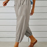 Luciane | Pantalon à cordon et boutons pour femme