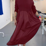Robe longue décontractée de couleur unie