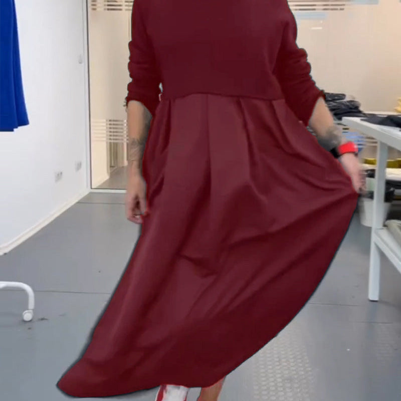 Robe longue décontractée de couleur unie
