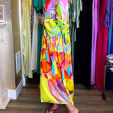Robe imprimée à manches évasées