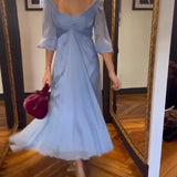 Robe taille basse de couleur unie