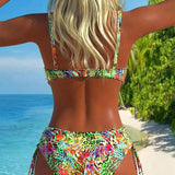 Maillot de Bain en Deux Pièces Accrocheur avec Motif Léopard