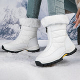 Bottes De Neige Chaudes Antidérapantes À Fermeture Éclair Pour Femmes