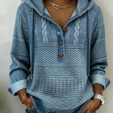 Sweat À Capuche En Jean À Motif Torsade Et Détails Patchwork