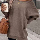 Sweat Avec Coupe Ample, Manches En Aile De Chauve-Souris Et Poches