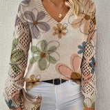 Pull À Col En V Avec Motif Ajouré