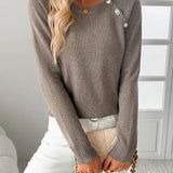Pull Bouton Décoré Manche Raglan