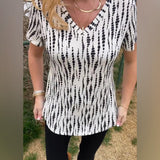 T-Shirt Imprimé Manches Courtes Col En V