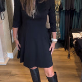 Robe élégante à fermeture éclair de couleur unie