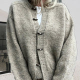 Cardigan uni à simple boutonnage