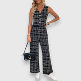 Jasmína – Ensemble haut à col V et pantalon assorti