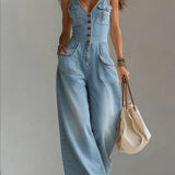 Octavie | Combinaison en denim ample