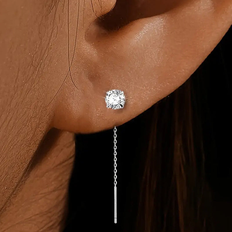 Boucles d'oreilles élégantes à pampilles en zircon