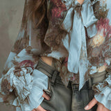 Blouse Imprimé Lotus Élégant