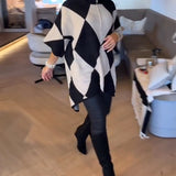 Pull Col Montant Argyle Irrégulier