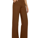 Pantalon Femme Taille Haute Extensible Décontracté Yoga Jambe Large