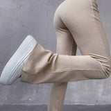 Pantalon slim micro-évasé uni