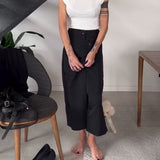 Pantalon décontracté asymétrique de couleur unie simple