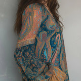 Blouse À Col V De Style Bohème À Manches Évasées