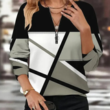 T-shirt zippé motif géométrique