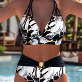 Bikini Rétro Imprimé Deux-Pièces