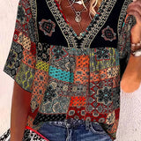 T-shirt Plissé avec Impression Vintage