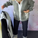 Manteau-Pull Décontracté à Manches Longues avec Lettre