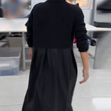 Robe longue décontractée de couleur unie