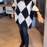 Pull Col Montant Argyle Irrégulier