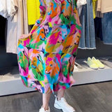 Robe à impression colorée et poches