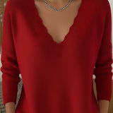 Pull Col En V Doux Tricoté