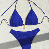 Bikini Sexy Couleur Unie Deux Pièces Triangle