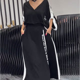Costume Col V Irrégulier Pantalon Ample