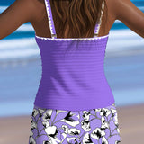Maillot de Bain Rayé Imprimé Jupe