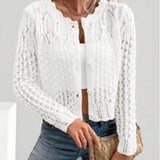 Cardigan Décontracté Col Rond Boutonné Tricoté