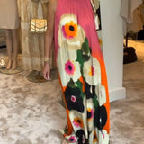 Robe longue décontractée sans manches à imprimé floral