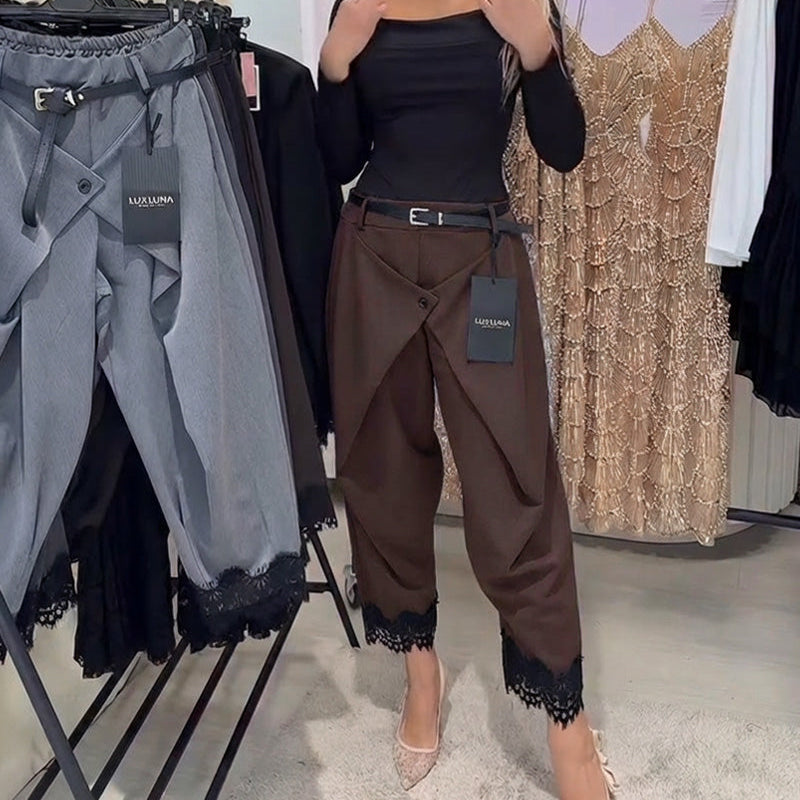 Pantalon À La Mode Dentelle Broderie Harem