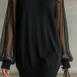 Robe Manche Lanterne Unie Patchwork