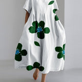 Robe ample imprimée à manches courtes