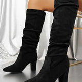 💥 Nouveautés – Déjà En Vente Chaude ! – Bottes À Talons Hauts Unies Et Stylées Pour Femmes