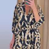 Robe longue décontractée imprimée à col en V