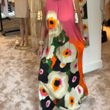 Robe longue décontractée sans manches à imprimé floral
