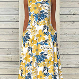 Robe sans manches avec imprimé floral et poche