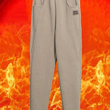 Pantalon Taille Haute Chaud avec Doublure en Laine