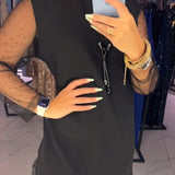 Robe Col Rond Mesh Transparent Couture