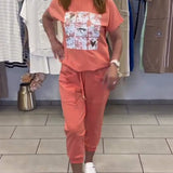 Ensemble Décontracté Pantalon Court Imprimé