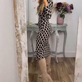 Robe fendue à imprimé écailles de poisson