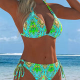Bikini Coloré Licou Impression
