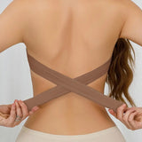 Haut De Soutien-Gorge Sans Bretelles Sans Coutures Fermeture Latérale Croisée