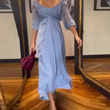 Robe taille basse de couleur unie